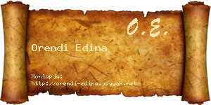 Orendi Edina névjegykártya